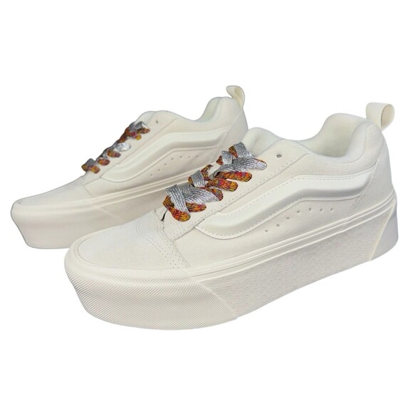 Vans  Knu Skool Womens Size 8.5 Skater Shoe Sneakers White Suede Ultracush New - Picture 4 of 8